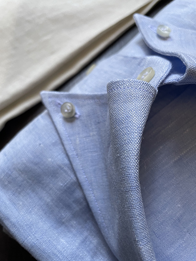 Camicia su misura Puro Lino Zephyr Cielo - immagine 3
