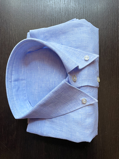 Camicia su misura Puro Lino Zephyr Cielo - immagine 4