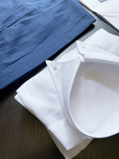 Camicia su misura Puro Lino Zephyr Bianco - immagine 3