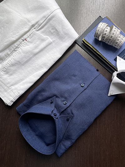 Camicia su misura Puro Lino Zephyr Blu Notte - immagine 5