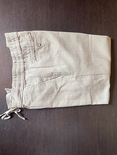 Pantalone Riviera in Tela misto Lino Beige - immagine 3