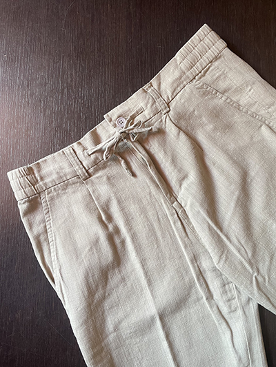 Pantalone Riviera in Tela misto Lino Beige - immagine 4