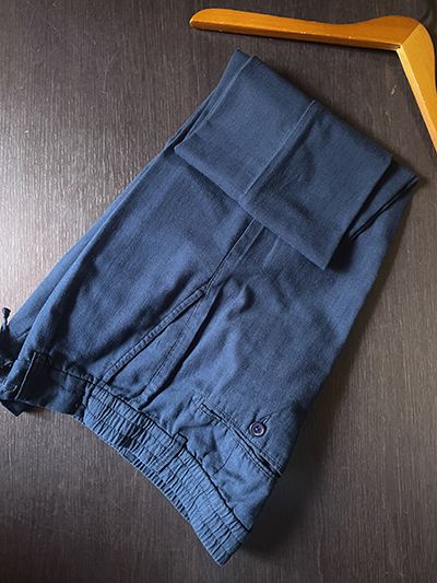 Pantalone Riviera in Tela misto Lino Blu Notte - immagine 2