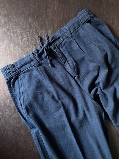 Pantalone Riviera in Tela misto Lino Blu Notte - immagine 3