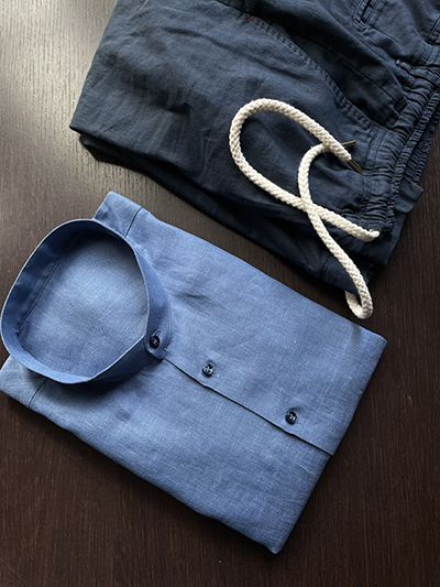 Camicia su misura Puro Lino Zephyr Denim - immagine 5