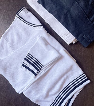 Prevendita Scollo a V modello Wimbledon in Puro Cotone