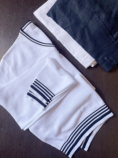 Prevendita Scollo a V modello Wimbledon in Puro Cotone