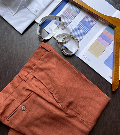 Pantalone misto Lino Ruggine