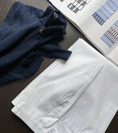Pantalone Cotone Twill Bianco