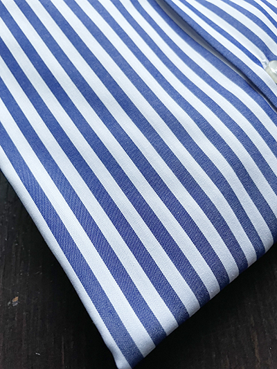 Camicia su misura Puro Cotone Popeline Riga Blu Navy - immagine 3