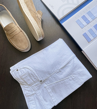 Jeans Denim Chambray Bianco
