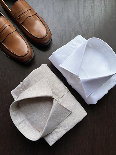 Camicia su misura Puro Lino Beige o Bianco