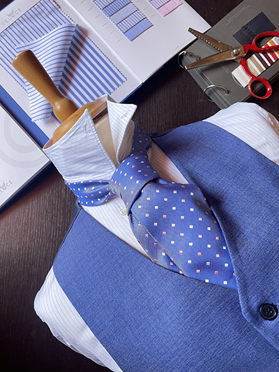 Camicia su misura Savoy con Cifre, Cravatta e Gilet in regalo