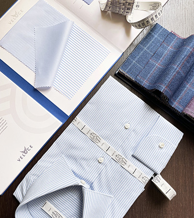 Camicia su misura Popeline a Righe con tramatura orizzontale