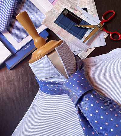 Camicia su misura in serie Duca Twill Microtrama a Righe