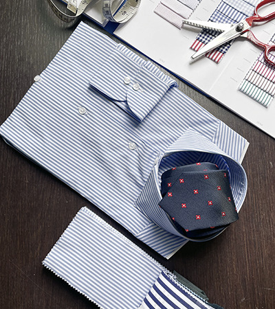 Camicia su misura Popeline Savoy 120 a Righe Grigio