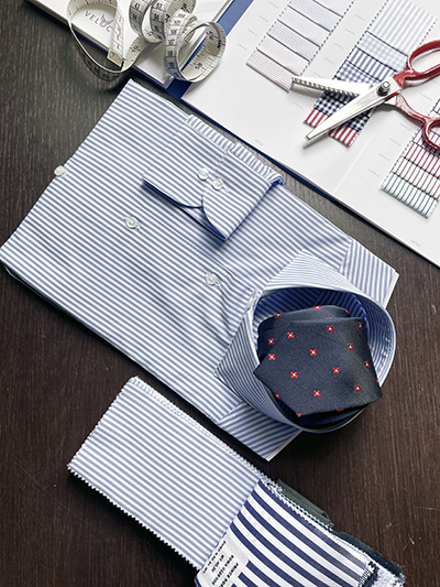 Camicia su misura Popeline Savoy 120 a Righe Grigio
