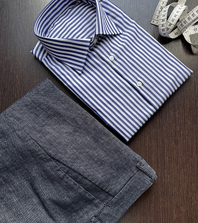 Camicia su misura Popeline Wrinkle Free 4 mm Blu Navy