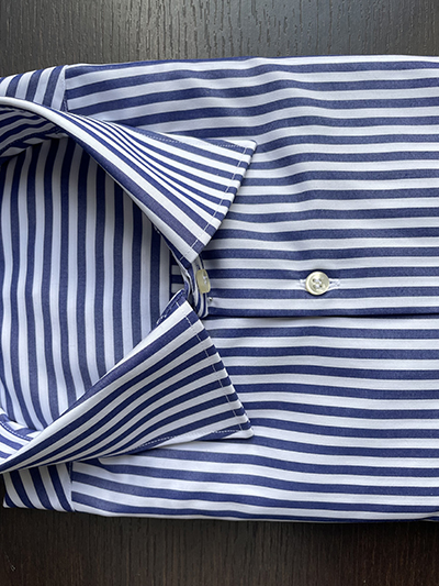 Camicia su misura Popeline Wrinkle Free 4 mm Blu Navy - immagine 3