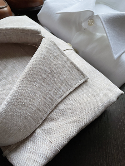 Camicia su misura Puro Lino Beige o Bianco - immagine 2