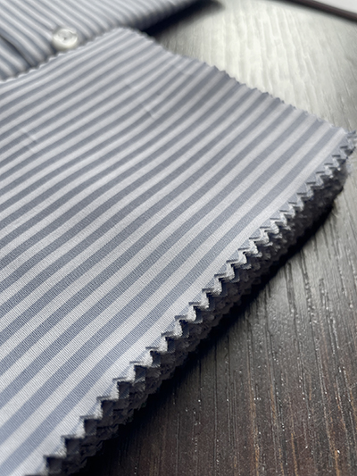 Camicia su misura Popeline Savoy 120 a Righe Grigio - immagine 2