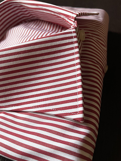 Camicia su misura Miami Stretch a Righe: Rosso o Verde - immagine 3