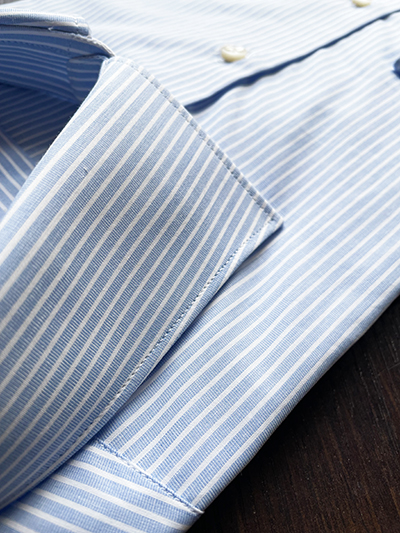 Camicia su misura Popeline a Righe con tramatura orizzontale - immagine 2