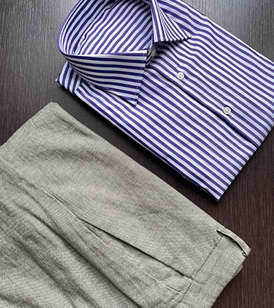 Camicia su misura Popeline a Righe Viola