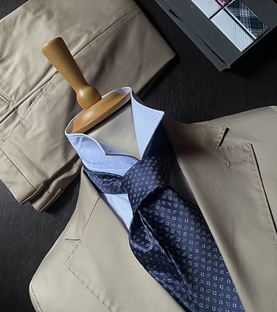 Abito sfoderato in Cotone elasticizzato Khaki