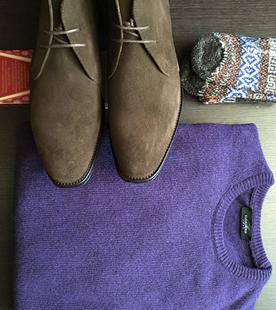 Girocollo in Puro Cashmere Viola
