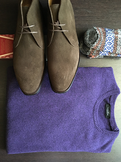 Girocollo in Puro Cashmere Viola