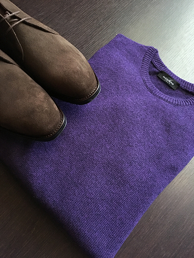 Girocollo in Puro Cashmere Viola - immagine 4