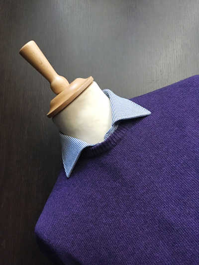 Girocollo in Puro Cashmere Viola - immagine 5