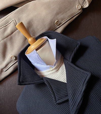 Peacoat elasticizzato a costine Blu Navy