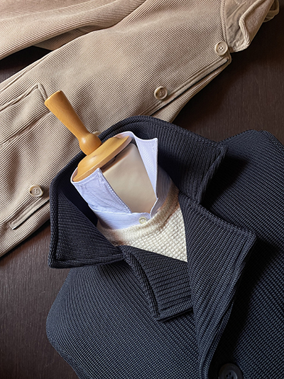 Peacoat elasticizzato a costine Blu Navy