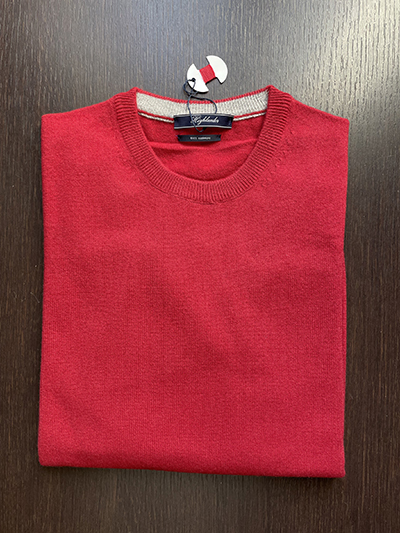 Girocollo in Puro Cashmere Finezza 7 Rosso - immagine 2