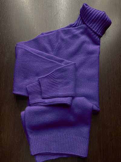 Girocollo Puro Cashmere Finezza 7 da donna colore Viola - immagine 3